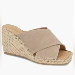 Splendid Brit Espadrille Platform Wedge Suede Slide Sandals - NWT